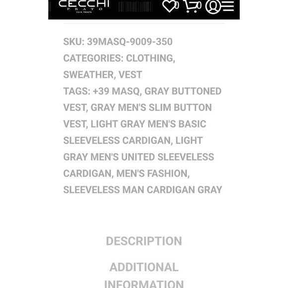 NWT +39 Masq Italian Wool Sweater Vest XXL Gray V-Neck Made in Italy - Picture 10 of 10